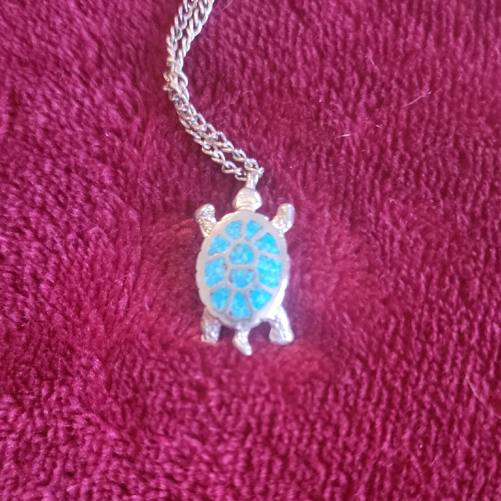 Silver Turtle Pendant Necklace